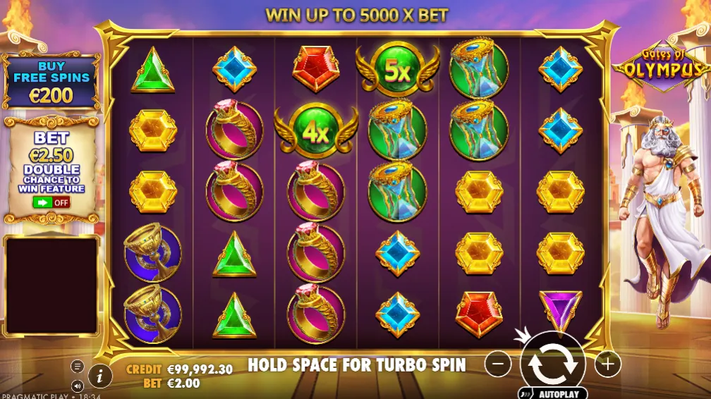 Símbolo scatter de Zeus em Gates of Olympus